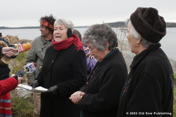 Speaking to the press