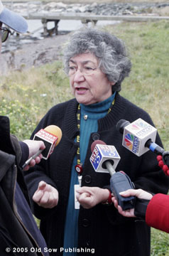 Speaking to the press