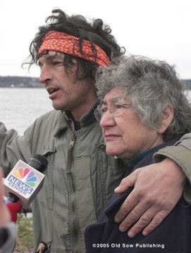 Speaking to the press