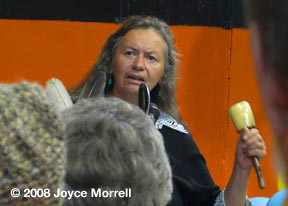 Passamaquoddy Elder Deanna Francis sings a traditional blessing