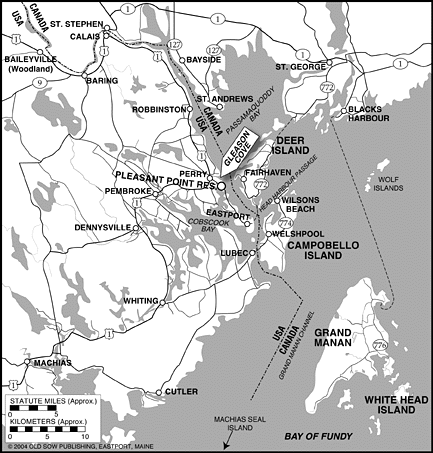 Map of greater Passamaquoddy Bay area