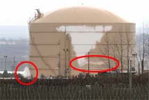 Leaking LNG storage tank